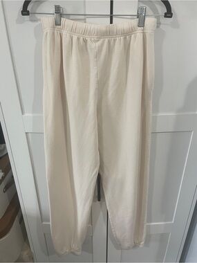 Victoria's Secret Cream Track Joggers Sz M Excellent Condition